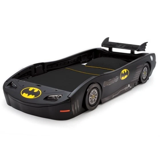 Batman Twin Bed Batmobile Kids Car Furniture Child Racing Wheels Sport Guardrail - Image 1 of 4