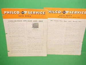 Studebaker Champions Commander Land Cruiser Philco 1948 manual de servicio de radio am - Imagen 1 de 2