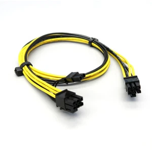 PCI-E GPU 6 to 8 Pin to 6+2-pin(6-pin/8-pin) 70cm Long PCIE Power Cable for GPU  - Picture 1 of 11