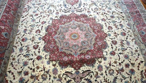 11' x 16'5" Fine Silk Wool Tabrizz Signed Hand Knotted Large Rug Silk Foundation - Picture 1 of 22