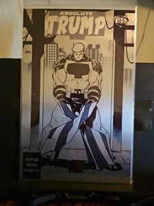 SELTEN SILBER Metall Donald Trump Absolute Batman Blackout Hommage COMIC - Bild 1 von 1