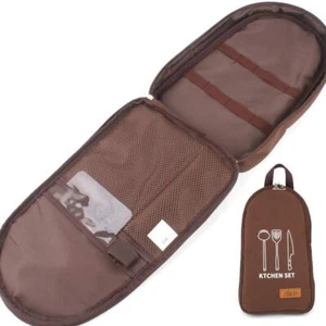 Camping Travel Cooking Utensils Organizer Travel Bag Portable Pouch For Bbq Camp - Picture 1 of 7