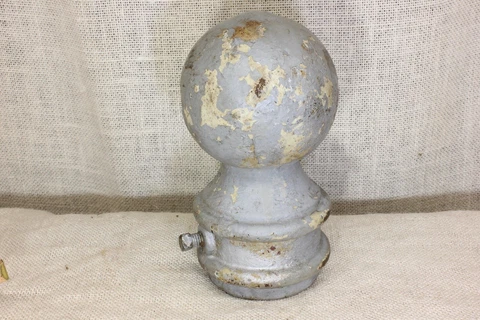Old Finial post Top Lamp 3 3/4” Cannon Ball Flag Pole For 2 3/8” Pipe Cast Iron Cover