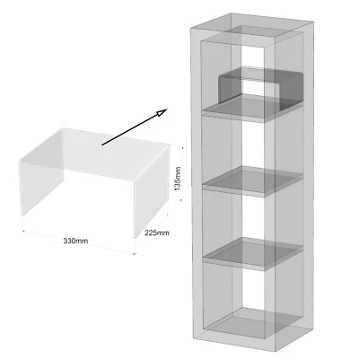 Display Shelves for Ikea Kallax ,Acrylic Glass Insert Stand Riser Divider - Image 1 of 2