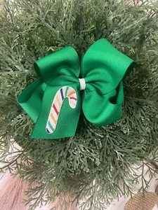 "Fiocco per capelli boutique Taylormadecustombows Bastoni di Natale applicati Natale Nuovo 5x5x2" - Foto 1 di 2