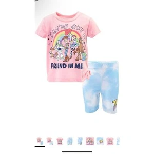 Disney Toy Story Little Girls T-Shirt and Shorts Outfit Set Toy Story Pink 6-6X - Picture 1 of 3