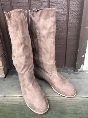 Charles Albert New-2345 Womens 9 Tan Microfiber KneeHigh PullOn Casual Boots-432 - Image 1 of 4