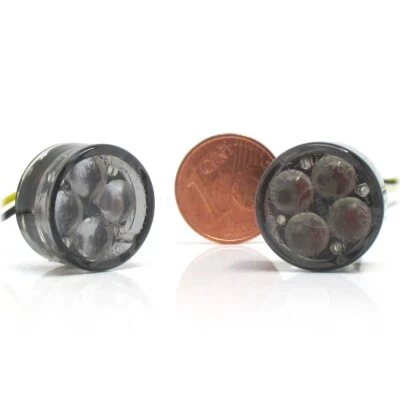 SMD Mini Micro Einbau Blinker Zero getönt E-geprüft Universal Motorrad Chopper - Bild 1 von 4