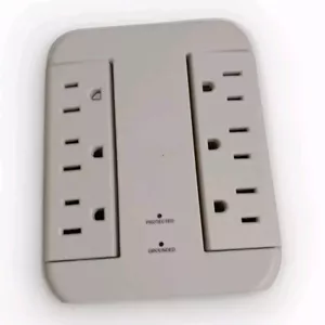 Side Socket Swivel Outlet w/ Surge Protector ONN Protected Grounded NEW - Picture 1 of 10
