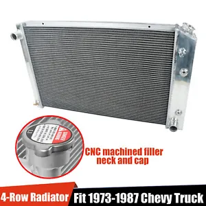 Aluminum Core Radiator 4 Row For 1973-1987 Chevy C/K 10/20/30 1973-1991 Blazer - Picture 1 of 10