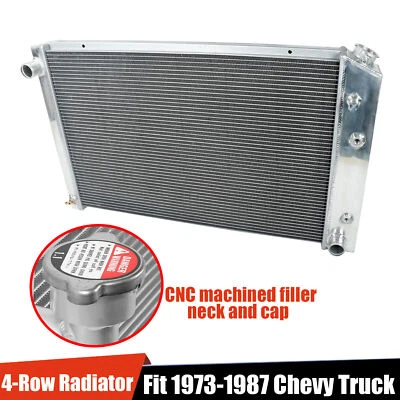 CC716 Aluminum Radiator 4 Row For 1973-1987 Chevy C/K 10/20/30 1973-1991 Blazer Foto 1 de 4