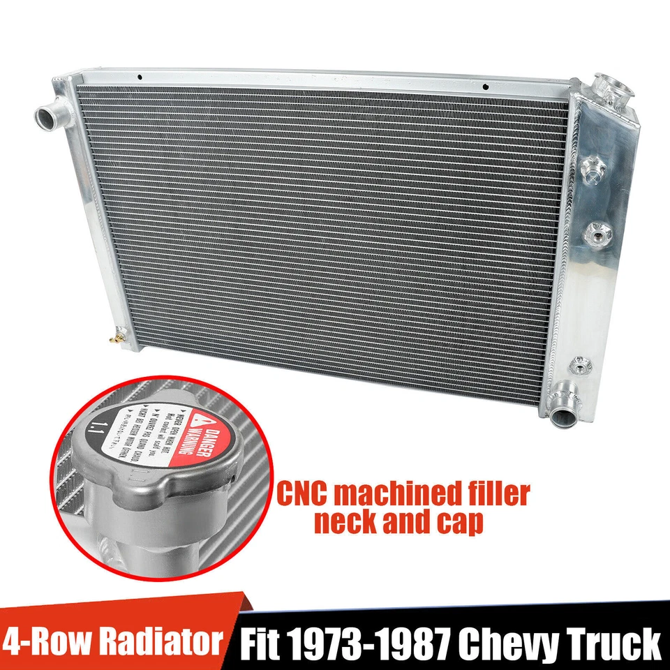 CC716 Aluminum Radiator 4 Row For 1973-1987 Chevy C/K 10/20/30 1973-1991 Blazer Foto 1 de 4