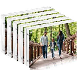5PACK Acrylic Picture Frames 4x6 Magnetic Acrylic Picture FramesFreestand Pho... - Picture 1 of 7