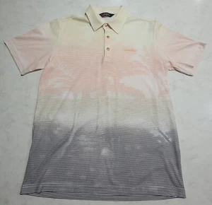 Arnold Palmer 95 Golf Polo Large Palm Trees Gradient Yellow White Black Gradient - Picture 1 of 12