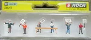 36045 Noch N Paket 6 Streikfiguren wie abgebildet Maßstab 1:160 - Bild 1 von 1