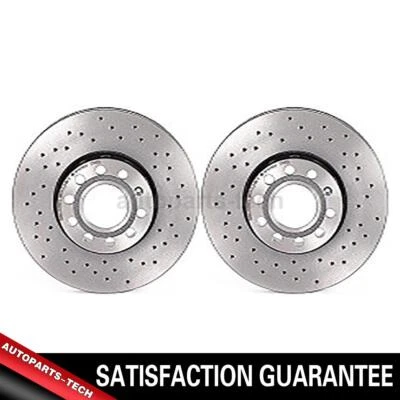 2 件布雷博前盘式制动转子适用于奥迪 100 Quattro 1992 1993 1994 — 第 1/4 张图片