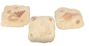 3 Vintage Mid Century Maitland Smith Tessellated Sea Shells Bathroom Wall Art - Picture 1 of 5