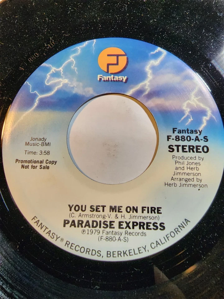 Paradise Express - You Set Me On Fire / Mono/Stereo-PROMO -Fantasy VG+ F202 - Image 1 of 1