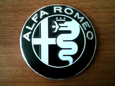 BLACK/WHITE Alfa Romeo emblem badge logo insignia 74mm - 147 156 159 GT - Image 1 of 4