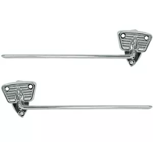 1956 Ford Pickup Truck Sun-Visor Brackets Chrome Pair Right & Left Side 3117E+E - Foto 1 di 1
