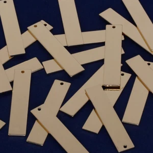 1 etichetta rettangolare in ottone 5/8"*3/8" vuota per timbratura a mano vuota 18 calibri 10 pz - Foto 1 di 6