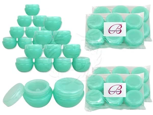 24 Pieces 10 Gram/10ml Green Round Frosted Sample Jars with Inner Liner and Lid - Picture 1 of 1