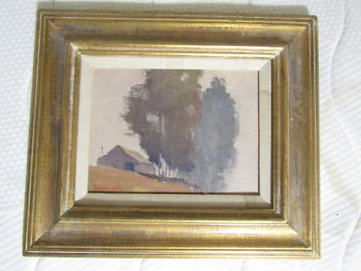Old Original Jon Blanchette Plein Air Impressionist oil Painting Barn California - Image 1 of 4