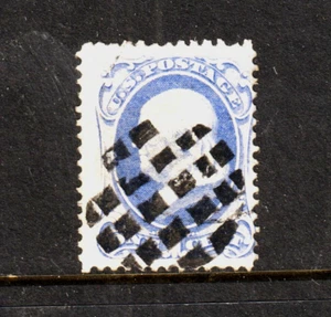 US 1873 Scott #156 Used fancy cork cancel Bold Black Squares Grid - Picture 1 of 2
