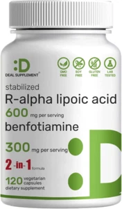 R Alpha Lipoic Acid 600Mg with Benfotiamine 300Mg per Serving, 120 Veggie Capsul - Picture 1 of 5