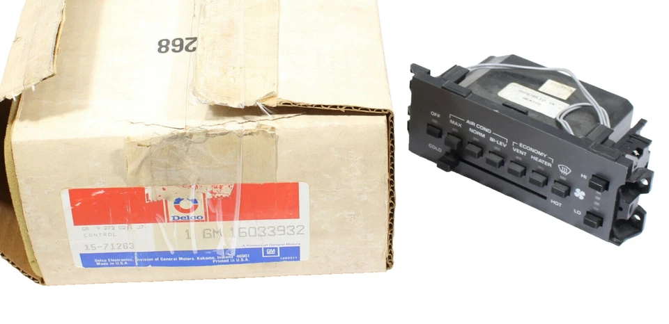 Unidad de control de tablero climático ~ Pontiac 6000 1984 ~ GM # 16033932 ~ 15-71263 OEM Foto 1 de 1