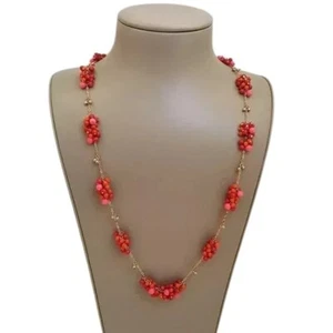 Vera Bradley Women's Cluster Beaded Gold Plated Pink Necklace NWT - Picture 1 of 5