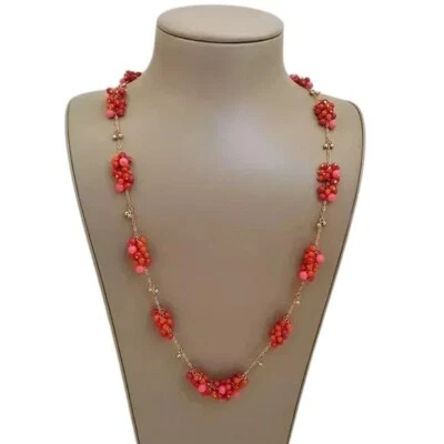 Vera Bradley Women's Cluster Beaded Gold Plated Pink Necklace NWT - Image 1 of 4