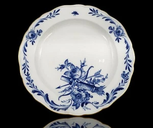 Teller der Manufaktur "Meissen", Blaumalerei, Schwertermarke im Boden, 1. Wahl, - Bild 1 von 8