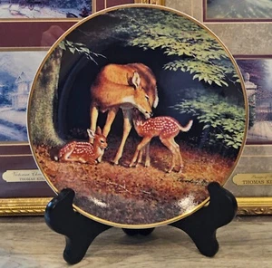 Vintage Franklin Mint 1991 "Happy Hour" Fine Porcelain Deer Plate - Picture 1 of 4