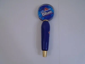 BIER ZAPFHAHN GRIFF LABATT BLAU HOLZ UND ACRYL RUND TOP - Bild 1 von 3