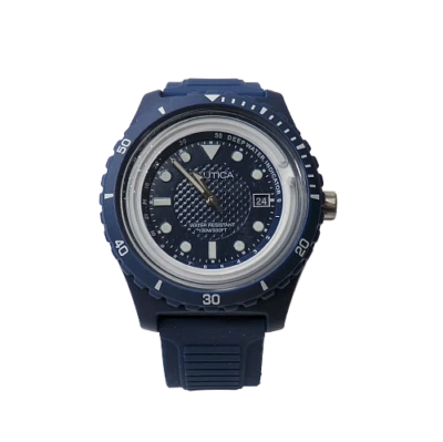 New NAUTICA IBIZA Navy Resin Men's Watch with Date 46mm Blue Silicone NAPIBZ005 - Image 1 of 4