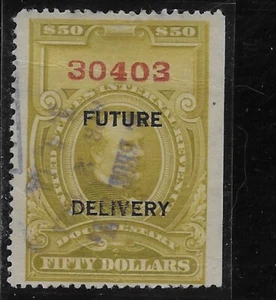 US Scott RC17, Revenue, Future Delivery, $50.00, 1918, Used, NG, F/VF - Picture 1 of 1