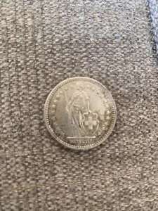 VTG 2 FR 875 SILVER Coin HELVETIA SWISS SWITZERLAND COIN 1957 Mid Century Modern - Picture 1 of 9