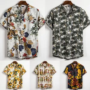 Camisa con botones floral hawaiana para hombre Verano Mangas cortas Playa Fiesta - Imagen 1 de 16