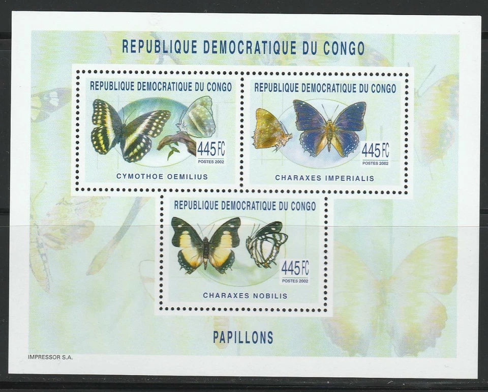 CONGO INSECTS BUTTERFLIES STAMPS 2003  BUTTERFLIES SS MNH - IB162 - Image 1 of 1