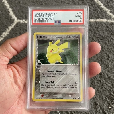 Pokemon PSA 9 MINT Pikachu 93/92 EX Legend Maker Secret Rare Holofoil 2006 Holo - Image 1 of 4