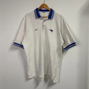 Vintage NFL New England Patriots Mens Nike Polo Shirt White XL - Picture 1 of 6