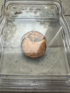 Error Off Center Icg Authentic Penny Hand Signed - Picture 1 of 3