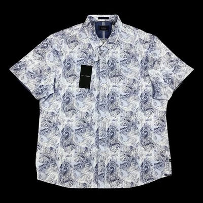 Camisa 7 DIAMANTES 4 vías elástica manga corta botones azul para hombre 2XL maravilla nueva con etiquetas $89 Foto 1 de 4