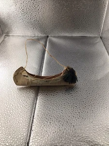 ORNAMENTO CANOA CORTECCIA BETULLA VINTAGE LUNGO 5 1/2” - Foto 1 di 11