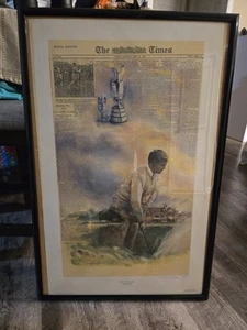 Robert T Jones Lithograph by Douglas B London Bobby Jones Slam Second Leg - Picture 1 of 11