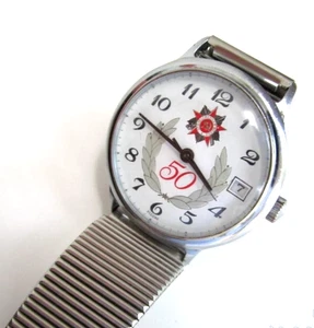 LEGENDARY RUSSIAN VINTAGE MENS WATCH POLJOT MECHANICAL WORKERS BRACELET RARE - Picture 1 of 17