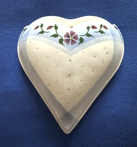 Herz Taschen Wand Vase Vintage Keramik Blumenmotiv Studio Made Art Pottery 1986 - Bild 1 von 4