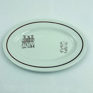 Vintage Shenango China Oval Platter Rodeo Cowboy & Longhorn Steer Western Design - Picture 1 of 9