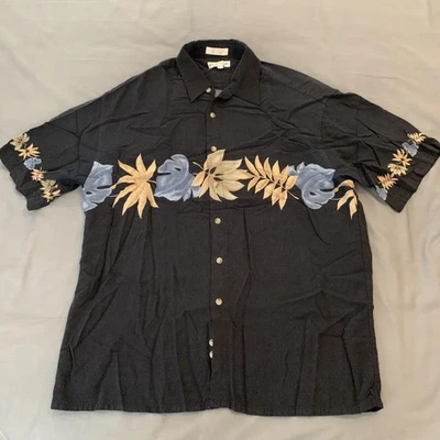 Vintage Pierre Cardin Shirt Mens Large Rayon Hawaiian Floral Button Up Korea 90s - Image 1 of 4